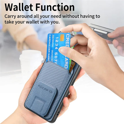 For OnePlus Ace 5 5G / OnePlus Ace 5 Pro 5G Case Card Holder Carbon Fiber Texture Leather Coated TPU Phone Cover