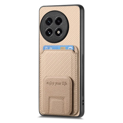 For OnePlus Ace 5 5G / OnePlus Ace 5 Pro 5G Case Card Holder Carbon Fiber Texture Leather Coated TPU Phone Cover