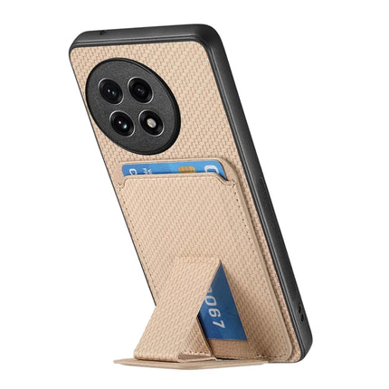 For OnePlus Ace 5 5G / OnePlus Ace 5 Pro 5G Case Card Holder Carbon Fiber Texture Leather Coated TPU Phone Cover