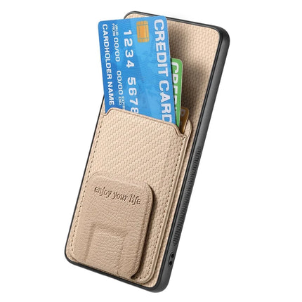 For OnePlus Ace 5 5G / OnePlus Ace 5 Pro 5G Case Card Holder Carbon Fiber Texture Leather Coated TPU Phone Cover