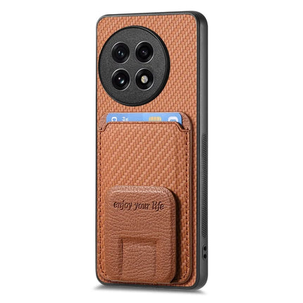 For OnePlus Ace 5 5G / OnePlus Ace 5 Pro 5G Case Card Holder Carbon Fiber Texture Leather Coated TPU Phone Cover
