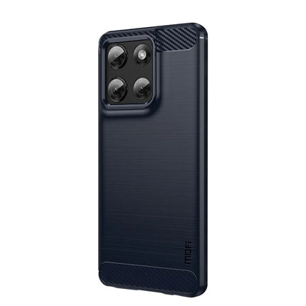 For Motorola Moto G Stylus 5G (2025) Back Cover MOFI Brushed Texture Carbon Fiber Soft TPU Case - Blue