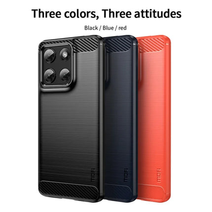 For Motorola Moto G Stylus 5G (2025) Back Cover MOFI Brushed Texture Carbon Fiber Soft TPU Case