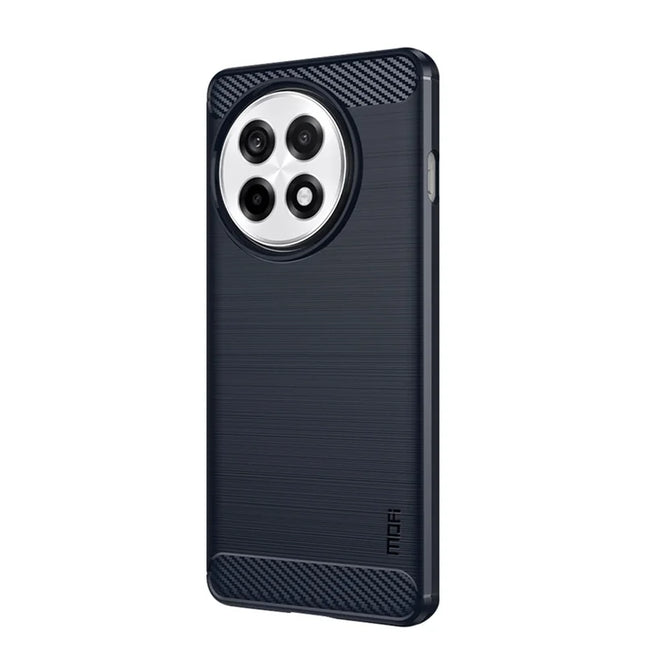 For OnePlus Ace 5 Pro 5G / OnePlus Ace 5 5G Back Cover MOFI Brushed Texture Carbon Fiber Soft TPU Case - Blue
