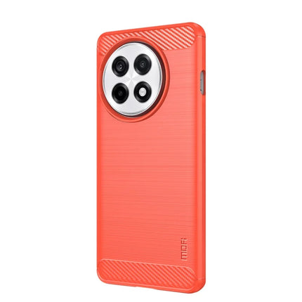 For OnePlus Ace 5 Pro 5G / OnePlus Ace 5 5G Back Cover MOFI Brushed Texture Carbon Fiber Soft TPU Case - Red