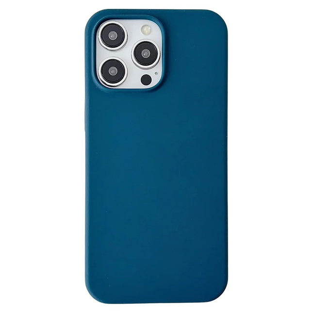 For iPhone 15 Pro Case Anti-Scratch Ultra-Slim Silicone Phone Back Cover - Sapphire