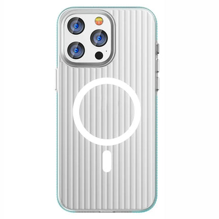 For iPhone 15 Pro Max Case PC Corrugated Texture Anti-Drop Phone Cover Compatible with MagSafe