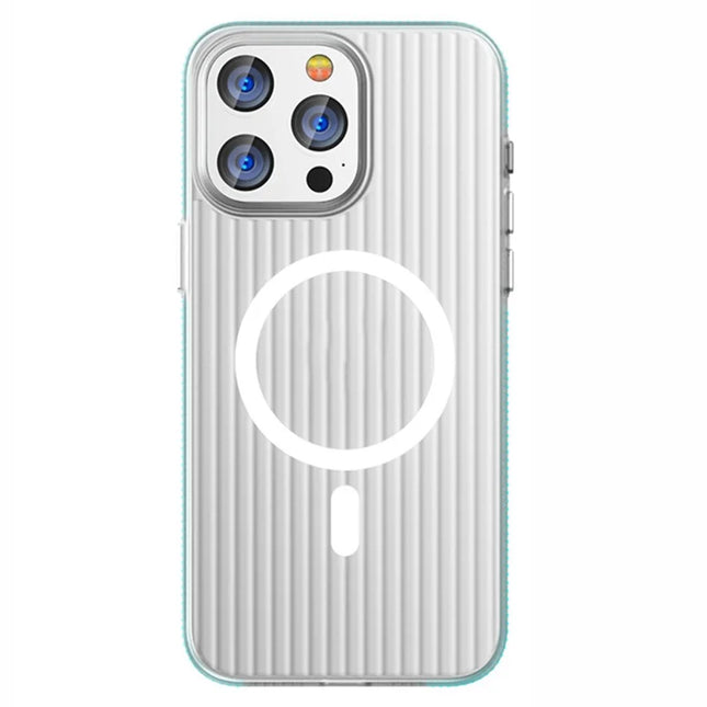 ShopCaseCart Premium Durable iPhone 15 Pro Protective cover Corrugated Texture Phone Guard PC Shell Compatible with MagSafe