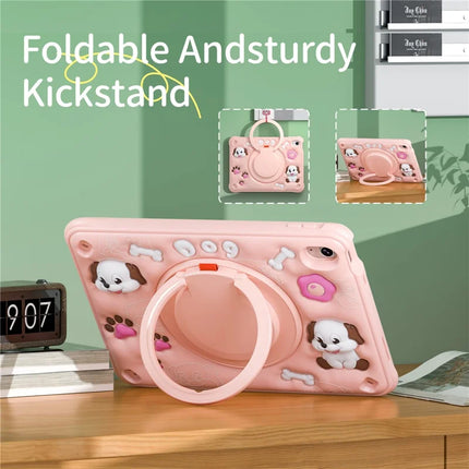 For iPad 10.9 (2022) Case with Shoulder Strap Cute Dog Kickstand PC+Silicone+TPU Tablet Cover