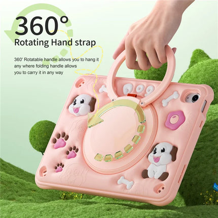 For iPad 10.9 (2022) Case with Shoulder Strap Cute Dog Kickstand PC+Silicone+TPU Tablet Cover