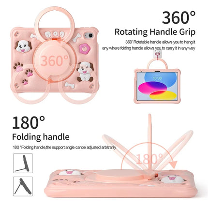 For iPad 10.9 (2022) Case Cute Dog Pattern Kickstand PC+Silicone+TPU Tablet Cover