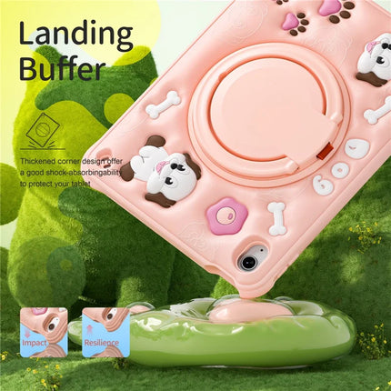 For iPad 10.9 (2022) Case Cute Dog Pattern Kickstand PC+Silicone+TPU Tablet Cover