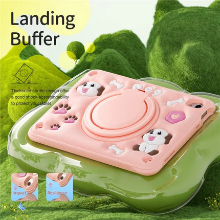For iPad 10.9 (2022) Case Cute Dog Pattern Kickstand PC+Silicone+TPU Tablet Cover