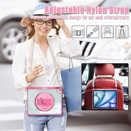 For iPad Air 13 (2024) / iPad Pro 12.9 (2022) / (2021) / (2020) / (2018) Kickstand Case PC+TPU+Acrylic Cover with Strap