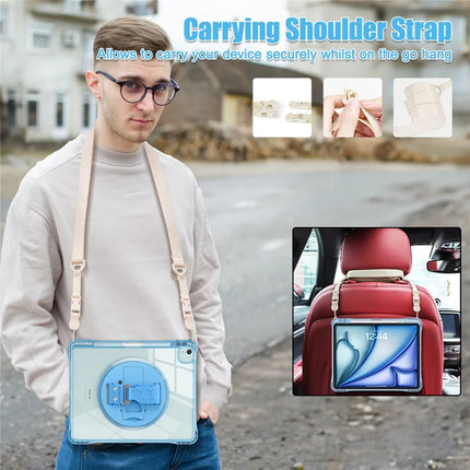 For iPad Air 13 (2024) / iPad Pro 12.9 (2022) / (2021) / (2020) / (2018) Kickstand Case PC+TPU+Acrylic Cover with Strap