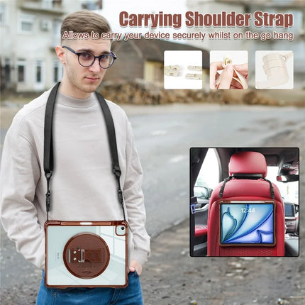 For iPad Air 13 (2024) / iPad Pro 12.9 (2022) / (2021) / (2020) / (2018) Kickstand Case PC+TPU+Acrylic Cover with Strap