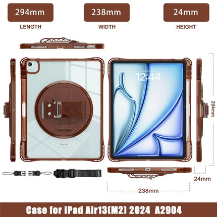 For iPad Air 13 (2024) / iPad Pro 12.9 (2022) / (2021) / (2020) / (2018) Kickstand Case PC+TPU+Acrylic Cover with Strap