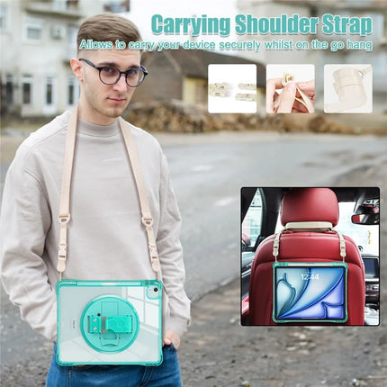 For iPad Air 13 (2024) / iPad Pro 12.9 (2022) / (2021) / (2020) / (2018) Kickstand Case PC+TPU+Acrylic Cover with Strap