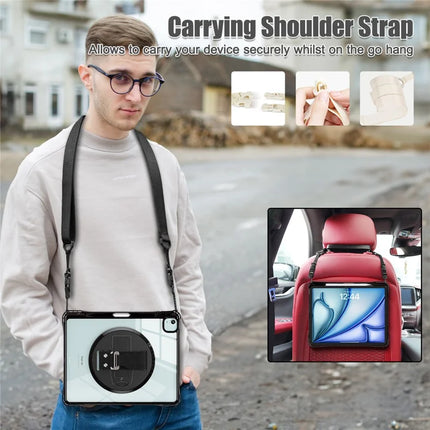 For iPad Air 13 (2024) / iPad Pro 12.9 (2022) / (2021) / (2020) / (2018) Kickstand Case PC+TPU+Acrylic Cover with Strap