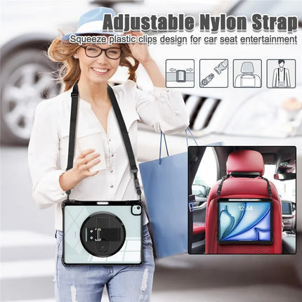 For iPad Air 13 (2024) / iPad Pro 12.9 (2022) / (2021) / (2020) / (2018) Kickstand Case PC+TPU+Acrylic Cover with Strap