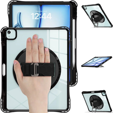 For iPad Air 13 (2024) / iPad Pro 12.9 (2022) / (2021) / (2020) / (2018) Case Kickstand PC+TPU+Acrylic Clear Tablet Cover