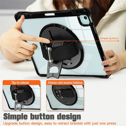 For iPad Air 13 (2024) / iPad Pro 12.9 (2022) / (2021) / (2020) / (2018) Case Kickstand PC+TPU+Acrylic Clear Tablet Cover
