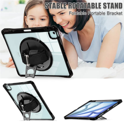 For iPad Air 13 (2024) / iPad Pro 12.9 (2022) / (2021) / (2020) / (2018) Case Kickstand PC+TPU+Acrylic Clear Tablet Cover
