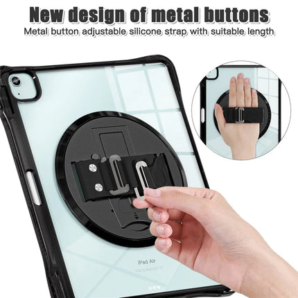 For iPad Air 13 (2024) / iPad Pro 12.9 (2022) / (2021) / (2020) / (2018) Case Kickstand PC+TPU+Acrylic Clear Tablet Cover