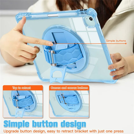 For iPad Air 13 (2024) / iPad Pro 12.9 (2022) / (2021) / (2020) / (2018) Case Kickstand PC+TPU+Acrylic Clear Tablet Cover