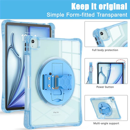 For iPad Air 13 (2024) / iPad Pro 12.9 (2022) / (2021) / (2020) / (2018) Case Kickstand PC+TPU+Acrylic Clear Tablet Cover