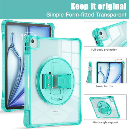 For iPad Air 13 (2024) / iPad Pro 12.9 (2022) / (2021) / (2020) / (2018) Case Kickstand PC+TPU+Acrylic Clear Tablet Cover