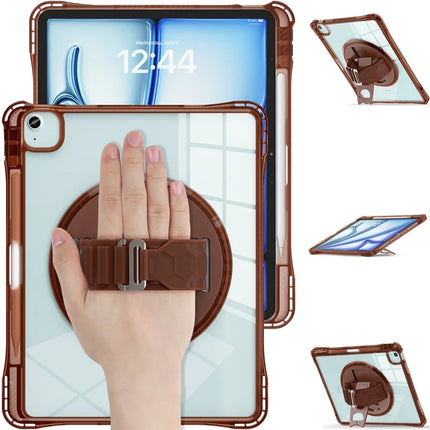 For iPad Air 13 (2024) / iPad Pro 12.9 (2022) / (2021) / (2020) / (2018) Case Kickstand PC+TPU+Acrylic Clear Tablet Cover