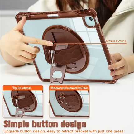 For iPad Air 13 (2024) / iPad Pro 12.9 (2022) / (2021) / (2020) / (2018) Case Kickstand PC+TPU+Acrylic Clear Tablet Cover
