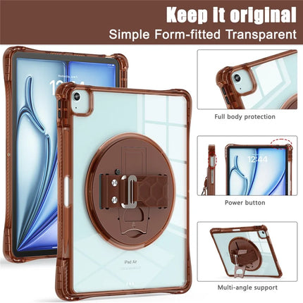 For iPad Air 13 (2024) / iPad Pro 12.9 (2022) / (2021) / (2020) / (2018) Case Kickstand PC+TPU+Acrylic Clear Tablet Cover
