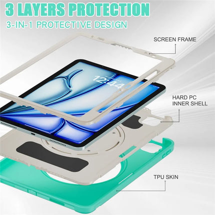 For iPad Air 11 (2024) / Air (2022) / (2020) / iPad Pro 11 (2022) / (2021) / (2020) / (2018) Case Kickstand PC+TPU Cover with Pen Slot