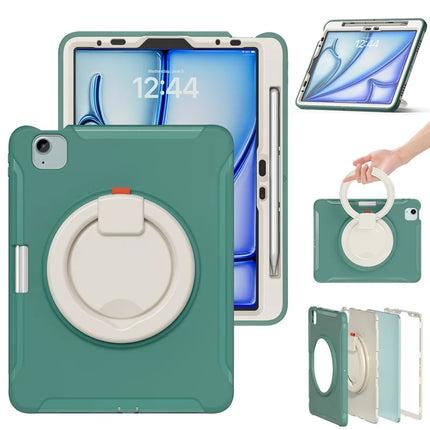 For iPad Air 11 (2024) / Air (2022) / (2020) / iPad Pro 11 (2022) / (2021) / (2020) / (2018) Case Kickstand PC+TPU Cover with Pen Slot