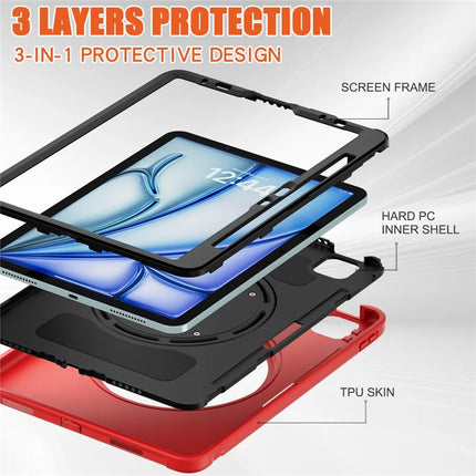 For iPad Air 11 (2024) / Air (2022) / (2020) / iPad Pro 11 (2022) / (2021) / (2020) / (2018) Case Kickstand PC+TPU Cover with Pen Slot