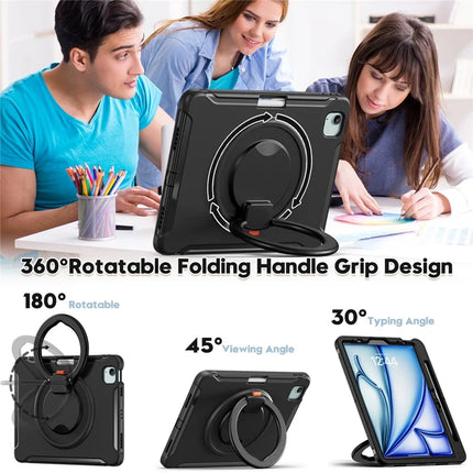 For iPad Air 11 (2024) / Air (2022) / (2020) / iPad Pro 11 (2022) / (2021) / (2020) / (2018) Case Kickstand PC+TPU Cover with Pen Slot
