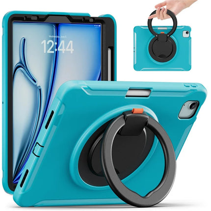 For iPad Air 11 (2024) / Air (2022) / (2020) / iPad Pro 11 (2022) / (2021) / (2020) / (2018) Case Kickstand PC+TPU Cover with Pen Slot - Blue
