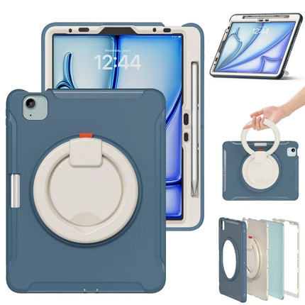 For iPad Air 11 (2024) / Air (2022) / (2020) / iPad Pro 11 (2022) / (2021) / (2020) / (2018) Case Kickstand PC+TPU Cover with Pen Slot