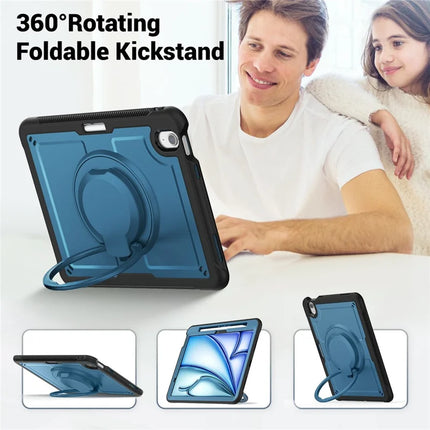 For iPad Air 11 (2024) Case with Shoulder Strap Kickstand PC+TPU Tablet Cover
