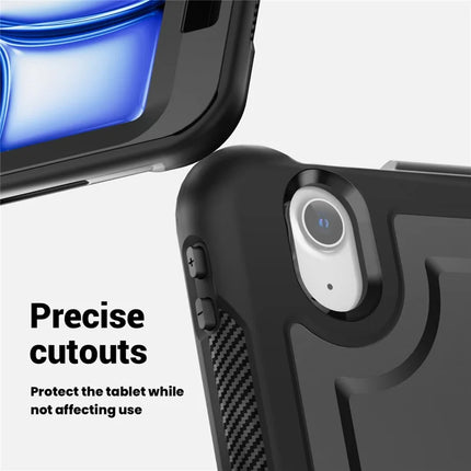 For iPad Air 11 (2024) Case with Shoulder Strap Kickstand PC+TPU Tablet Cover