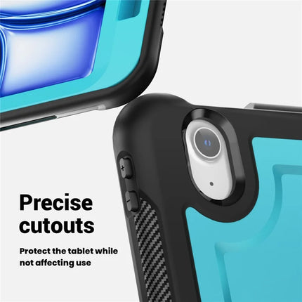 For iPad Air 11 (2024) Case with Shoulder Strap Kickstand PC+TPU Tablet Cover