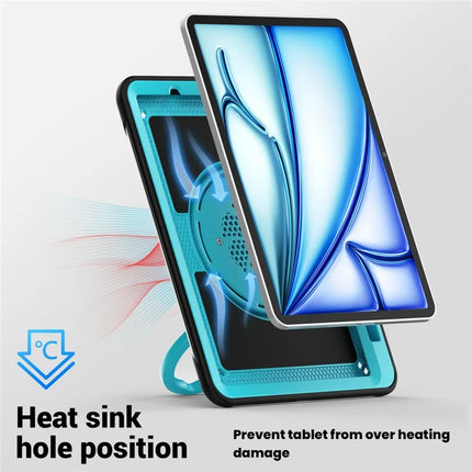 For iPad Air 11 (2024) Case with Shoulder Strap Kickstand PC+TPU Tablet Cover