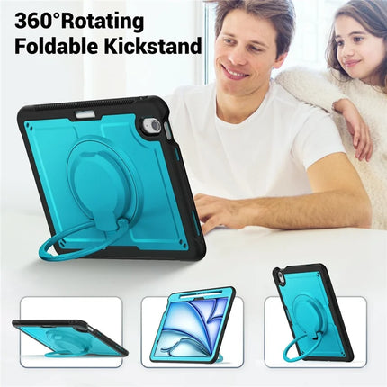 For iPad Air 11 (2024) Case with Shoulder Strap Kickstand PC+TPU Tablet Cover