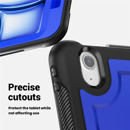 For iPad Air 11 (2024) Case with Shoulder Strap Kickstand PC+TPU Tablet Cover