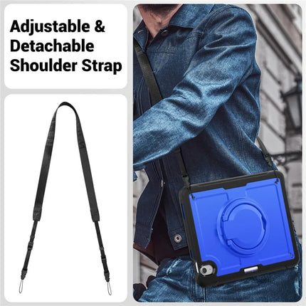 For iPad Air 11 (2024) Case with Shoulder Strap Kickstand PC+TPU Tablet Cover