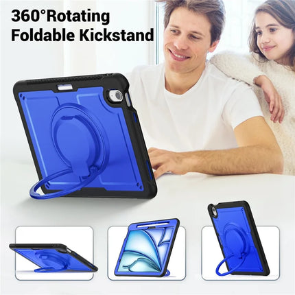 For iPad Air 11 (2024) Case with Shoulder Strap Kickstand PC+TPU Tablet Cover