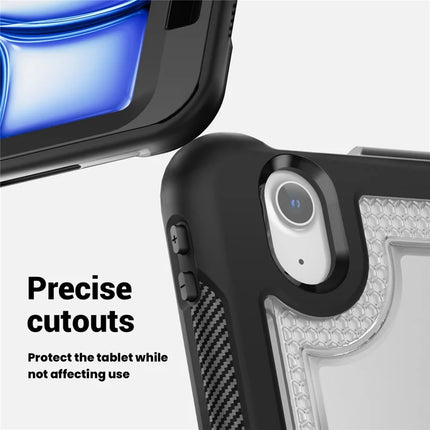For iPad Air 11 (2024) Case with Shoulder Strap Kickstand PC+TPU Tablet Cover