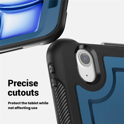 For iPad Air 11 (2024) Case Rotating Kickstand PC+TPU Shockproof Tablet Cover